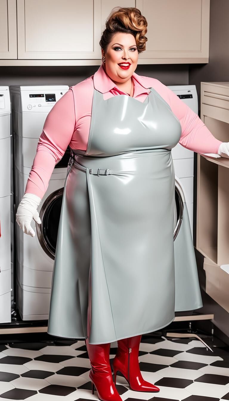 SSBBW latex apron