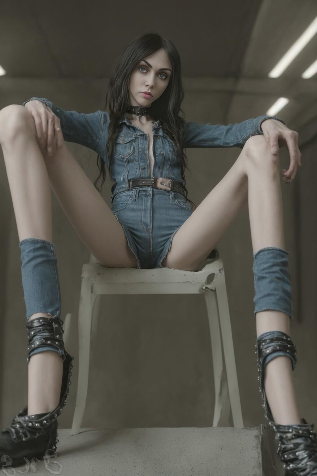 AI Generated - Anorexic women in jeans - Eugenia Cooney edition