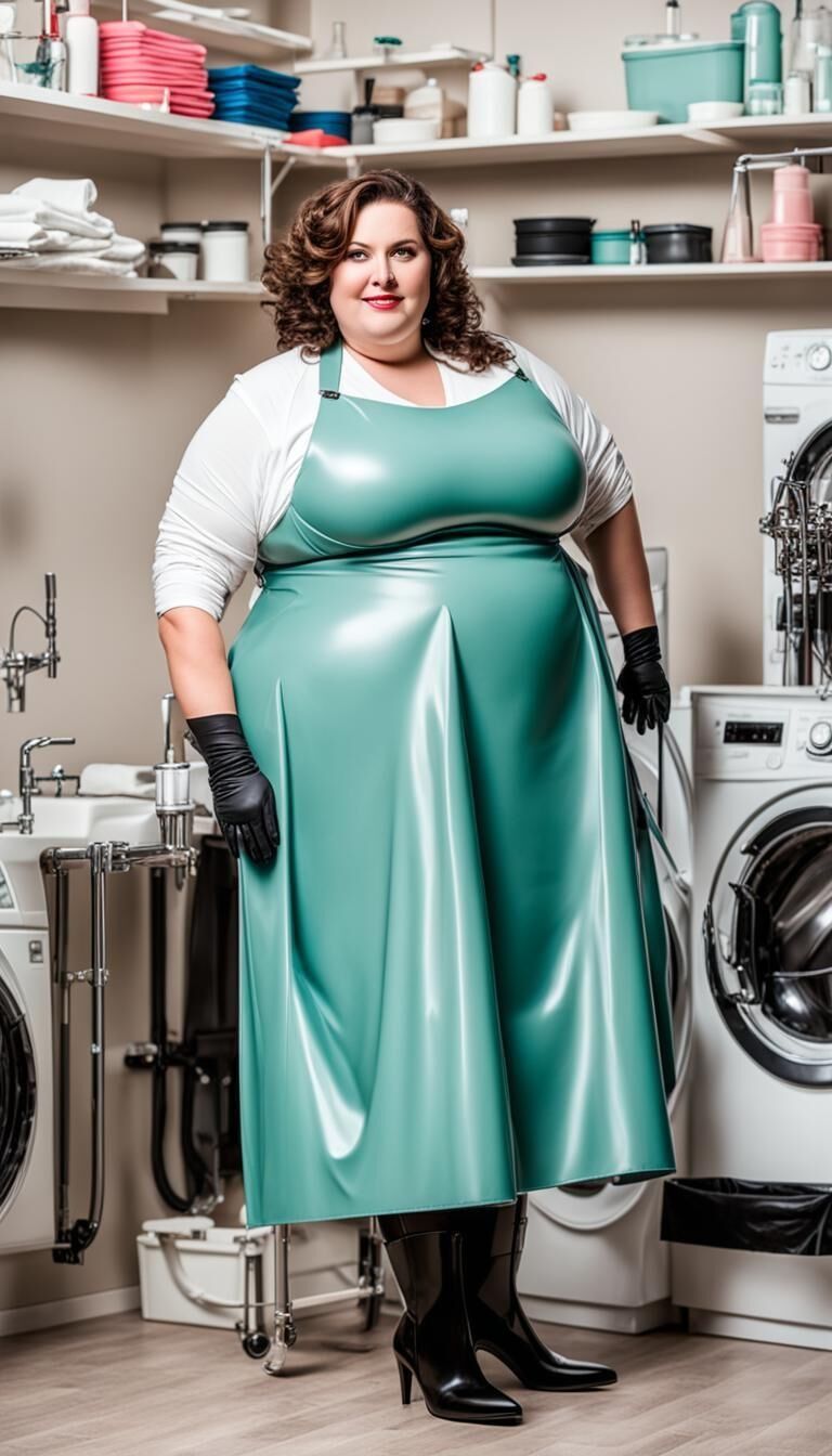 SSBBW latex apron