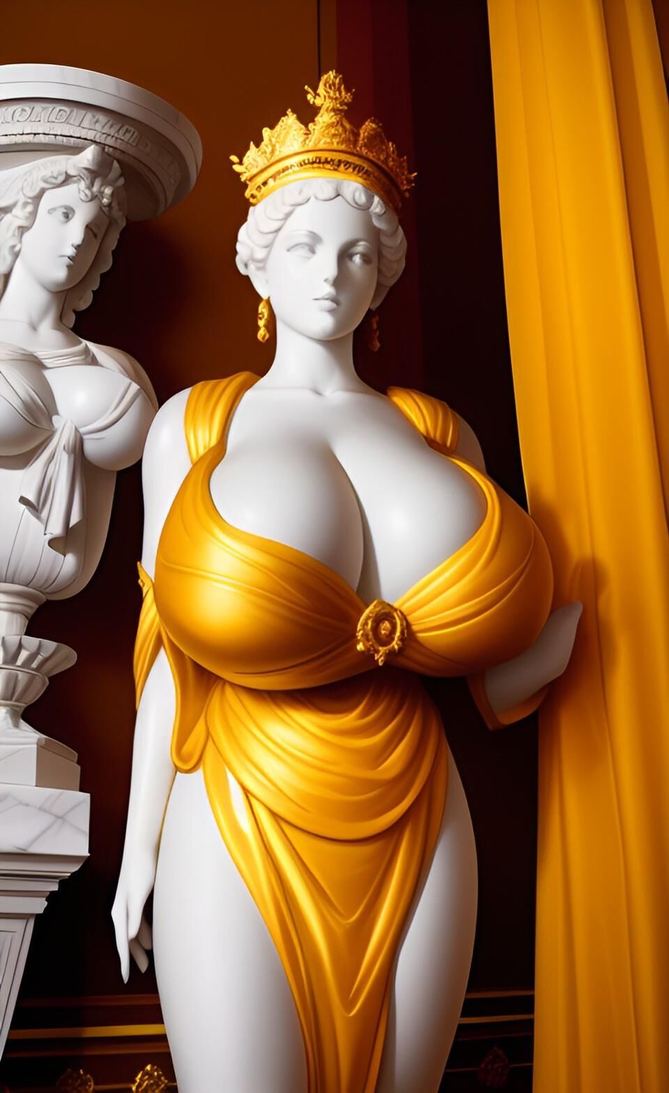 AI Statues with huge massive tits