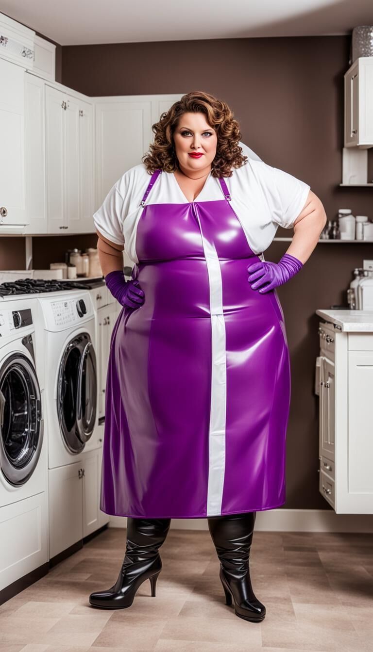 SSBBW latex apron