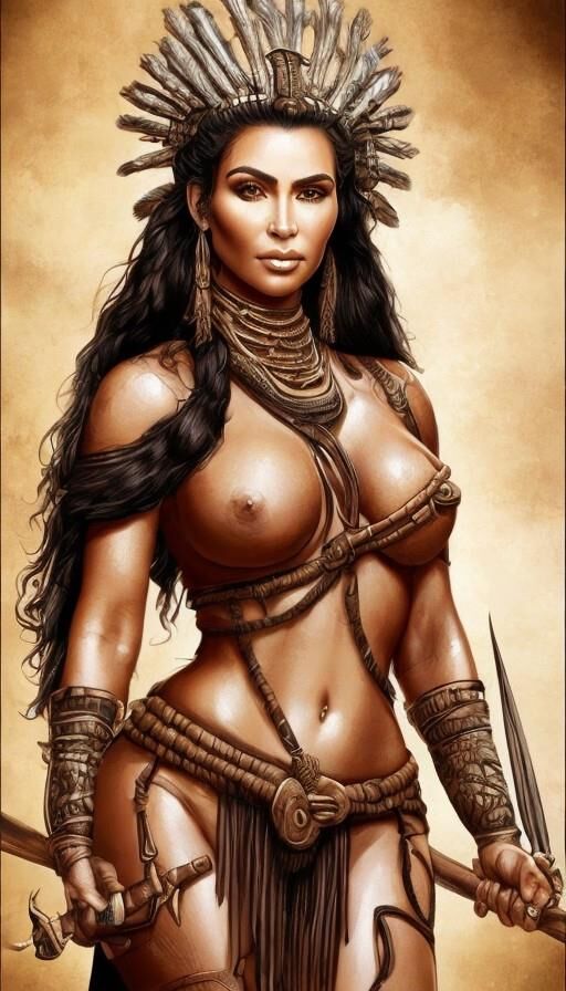 Kim Kardashian as warrior AI