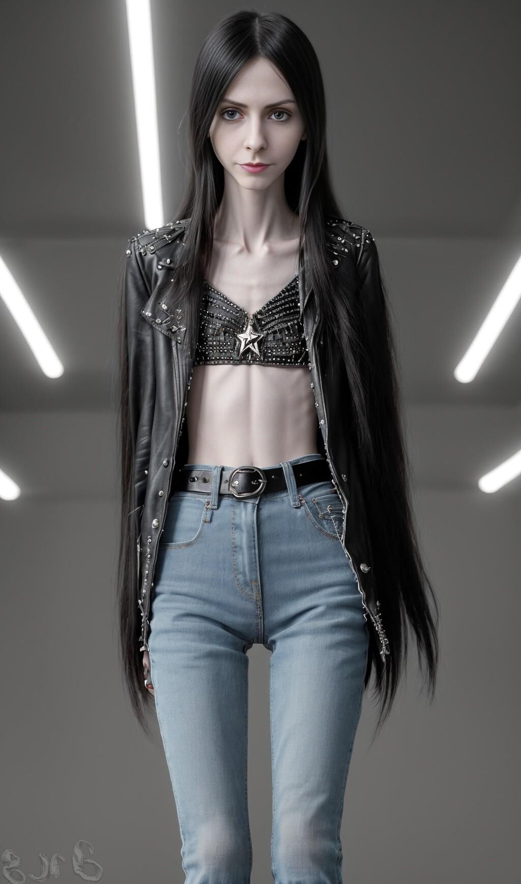 AI Generated - Anorexic women in jeans