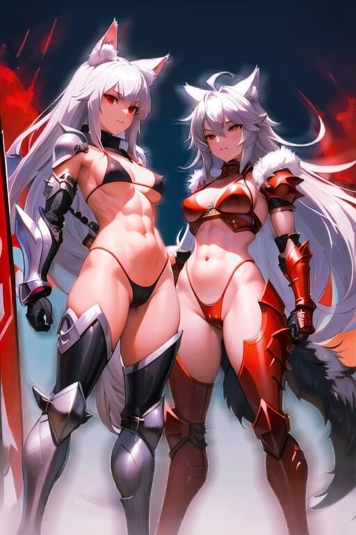 Bunny and Wolf ai girls 