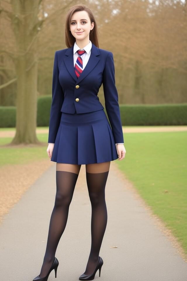 AI English SchoolGirl Uniform