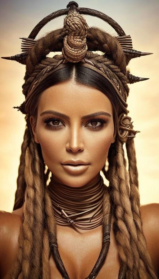 Kim Kardashian as warrior AI