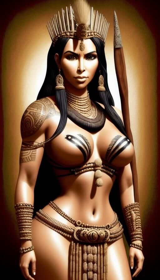 Kim Kardashian as warrior AI