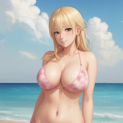 Blonde bikini anime girls