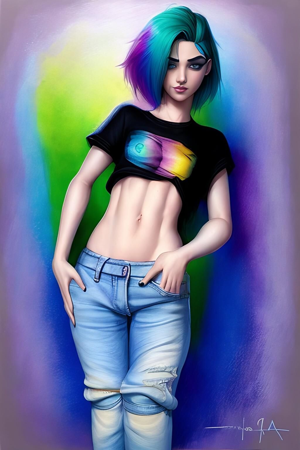 Rainbow Haired Girl - v2