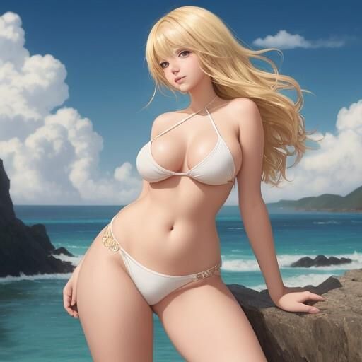 Blonde bikini anime girls