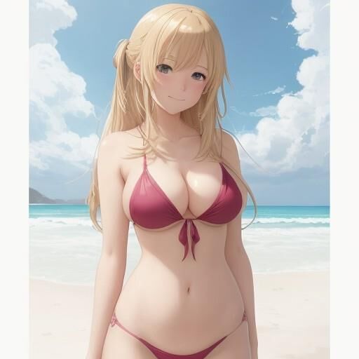 Blonde bikini anime girls