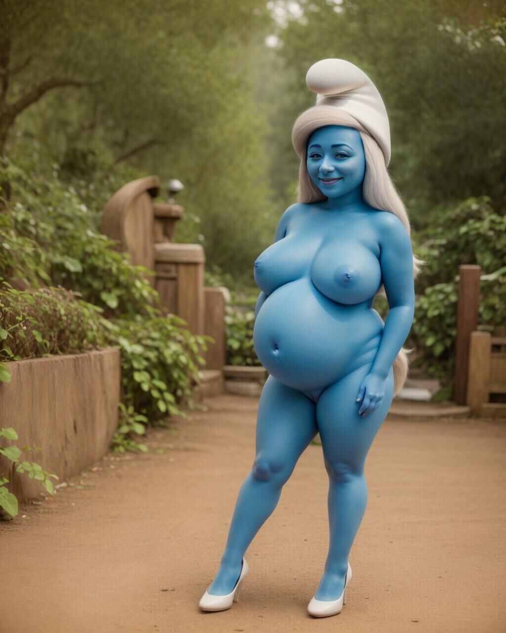 Smurfette: Nude and pregnant