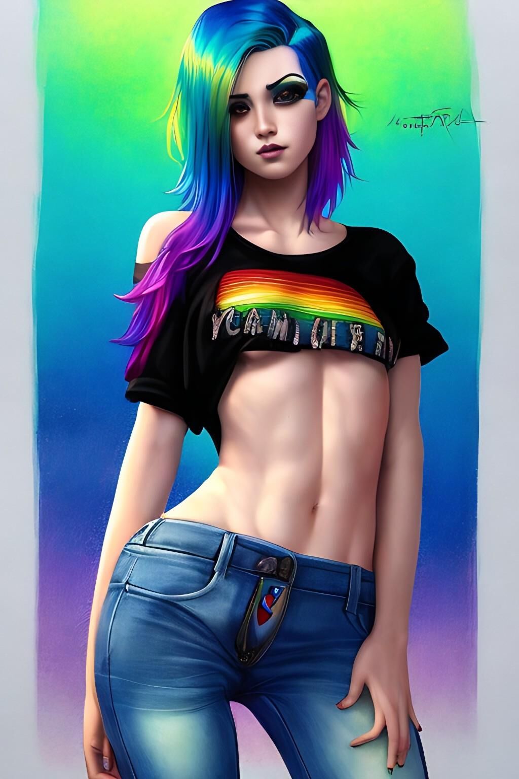 Rainbow Haired Girl - v2