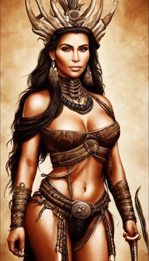 Kim Kardashian as warrior AI