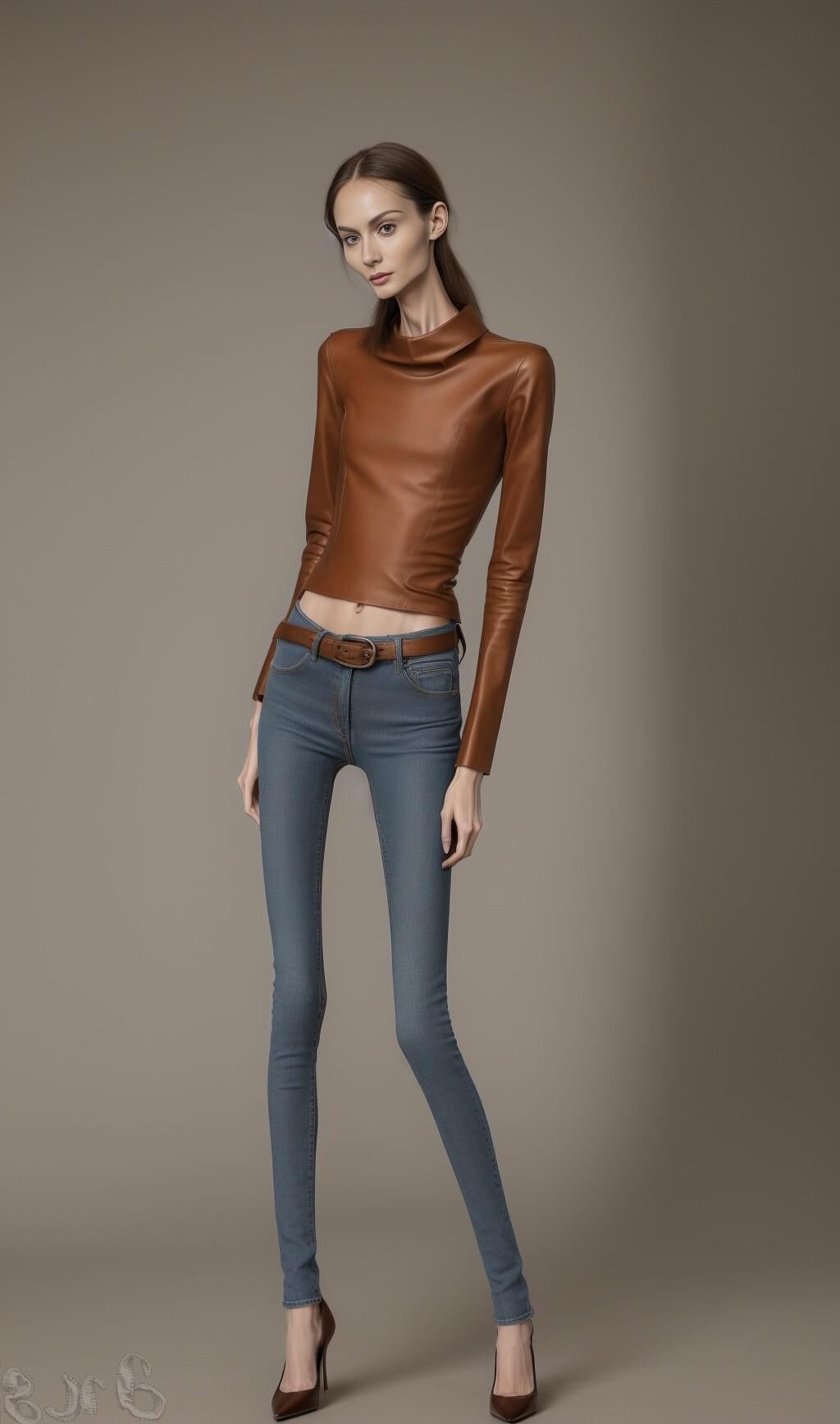 AI Generated - Anorexic women in jeans