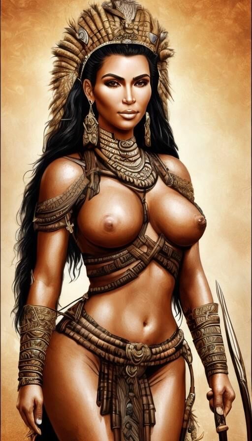 Kim Kardashian as warrior AI