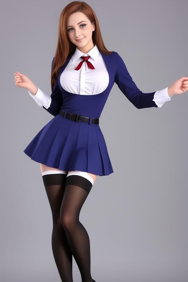 AI English SchoolGirl Uniform