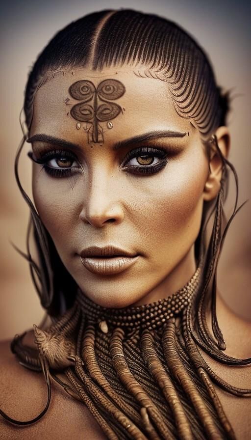 Kim Kardashian as warrior AI