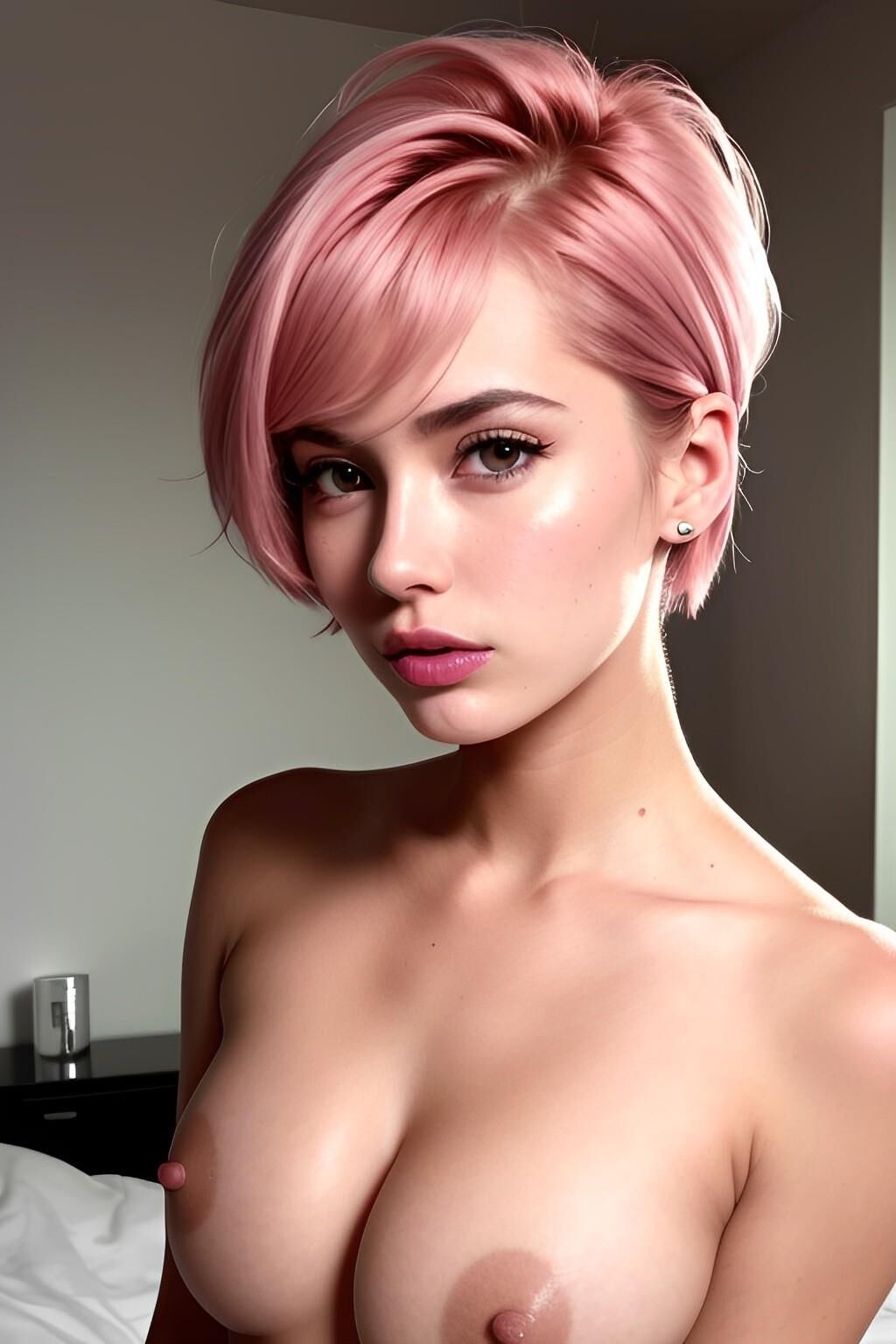 Pink hair AI women