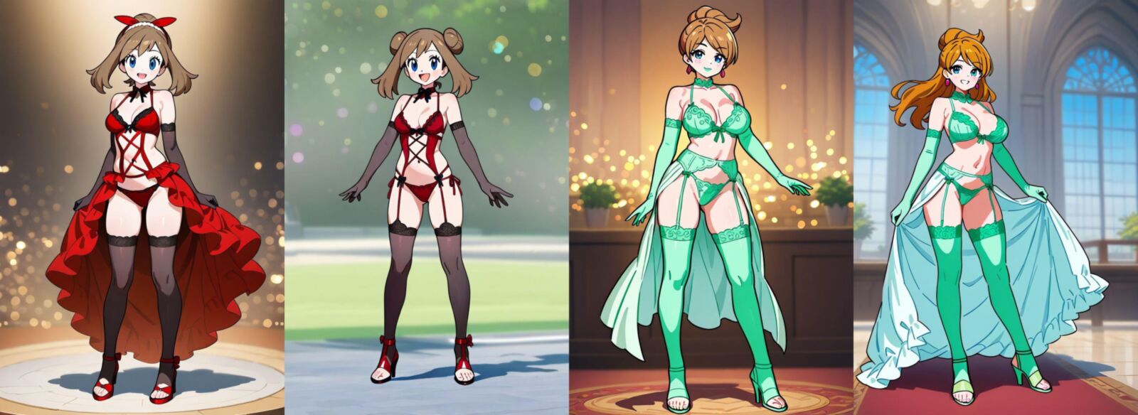 Pokemon professor aurea juniper bridal lingerie ai