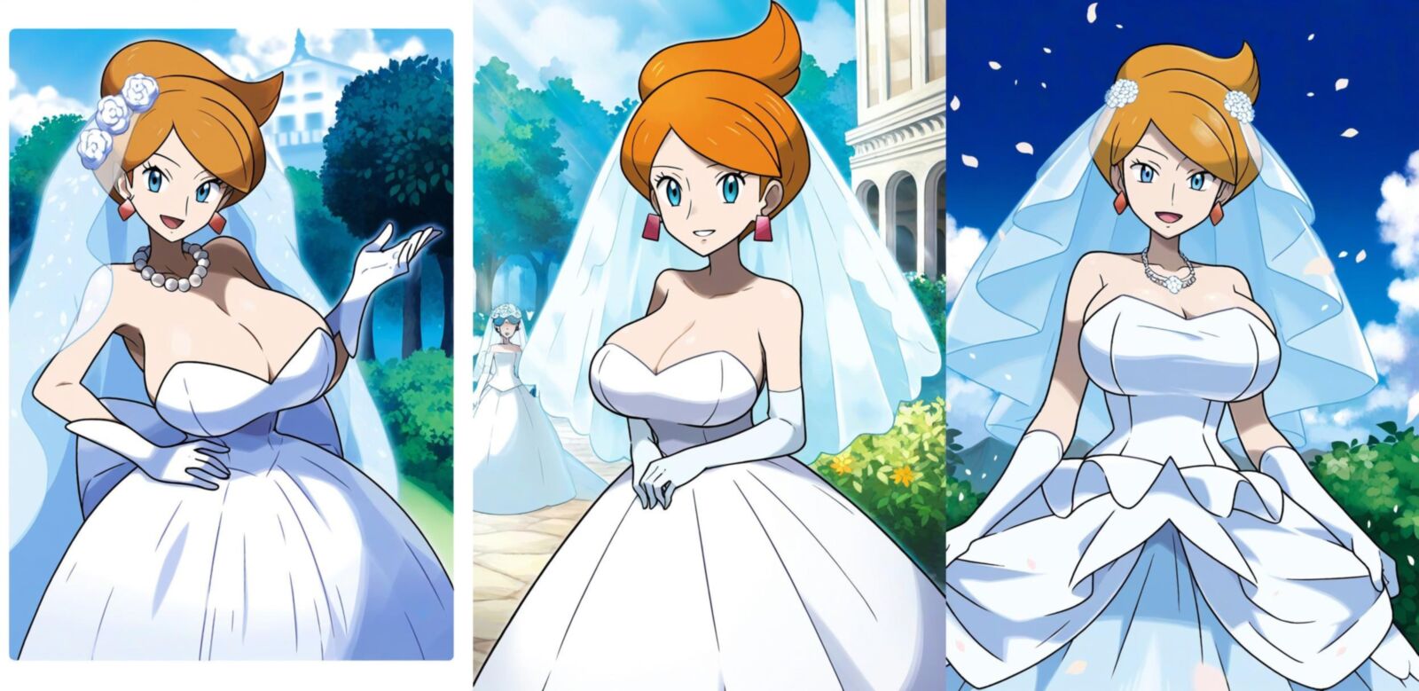 Pokemon professor aurea juniper bridal lingerie ai