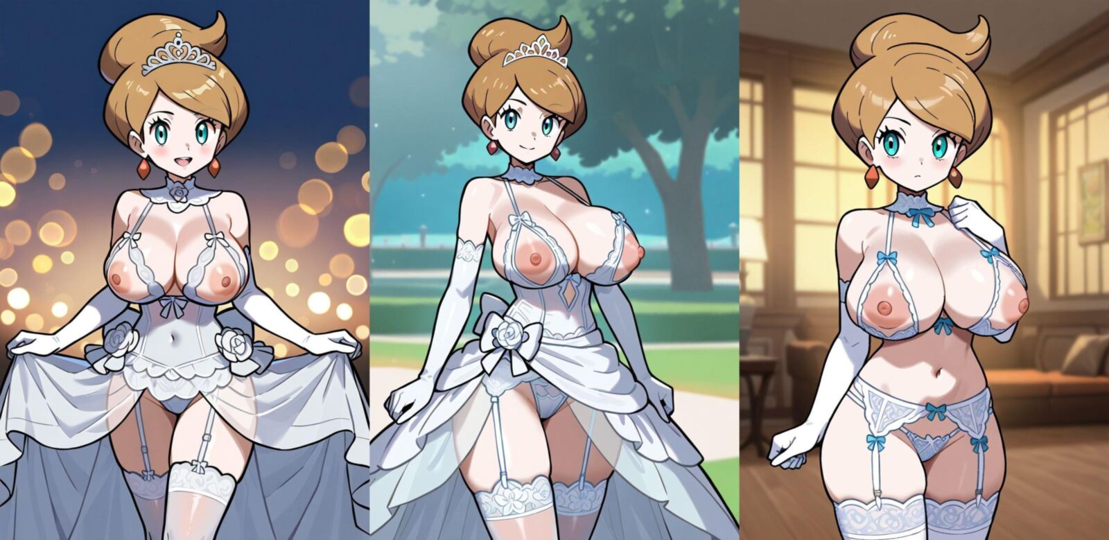 Pokemon professor aurea juniper bridal lingerie ai