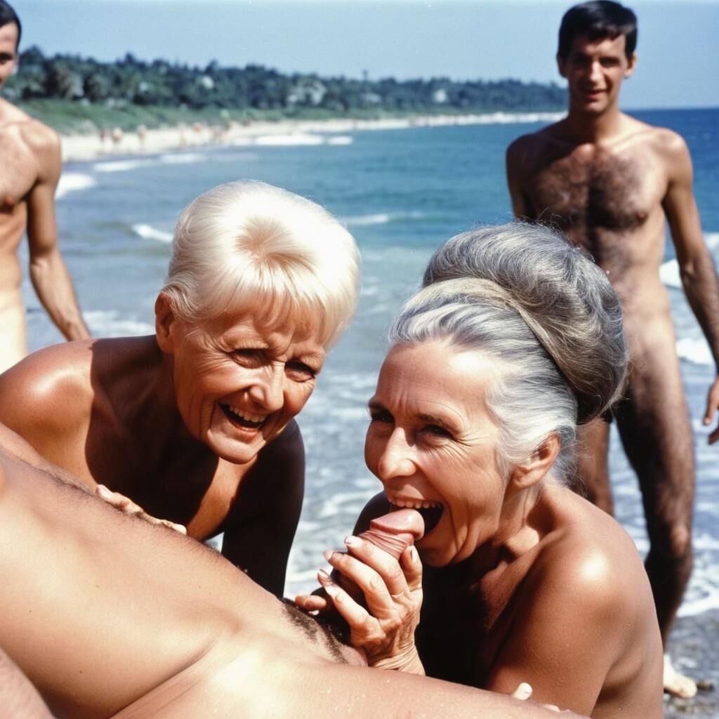 AI Generated : old nude beach photos