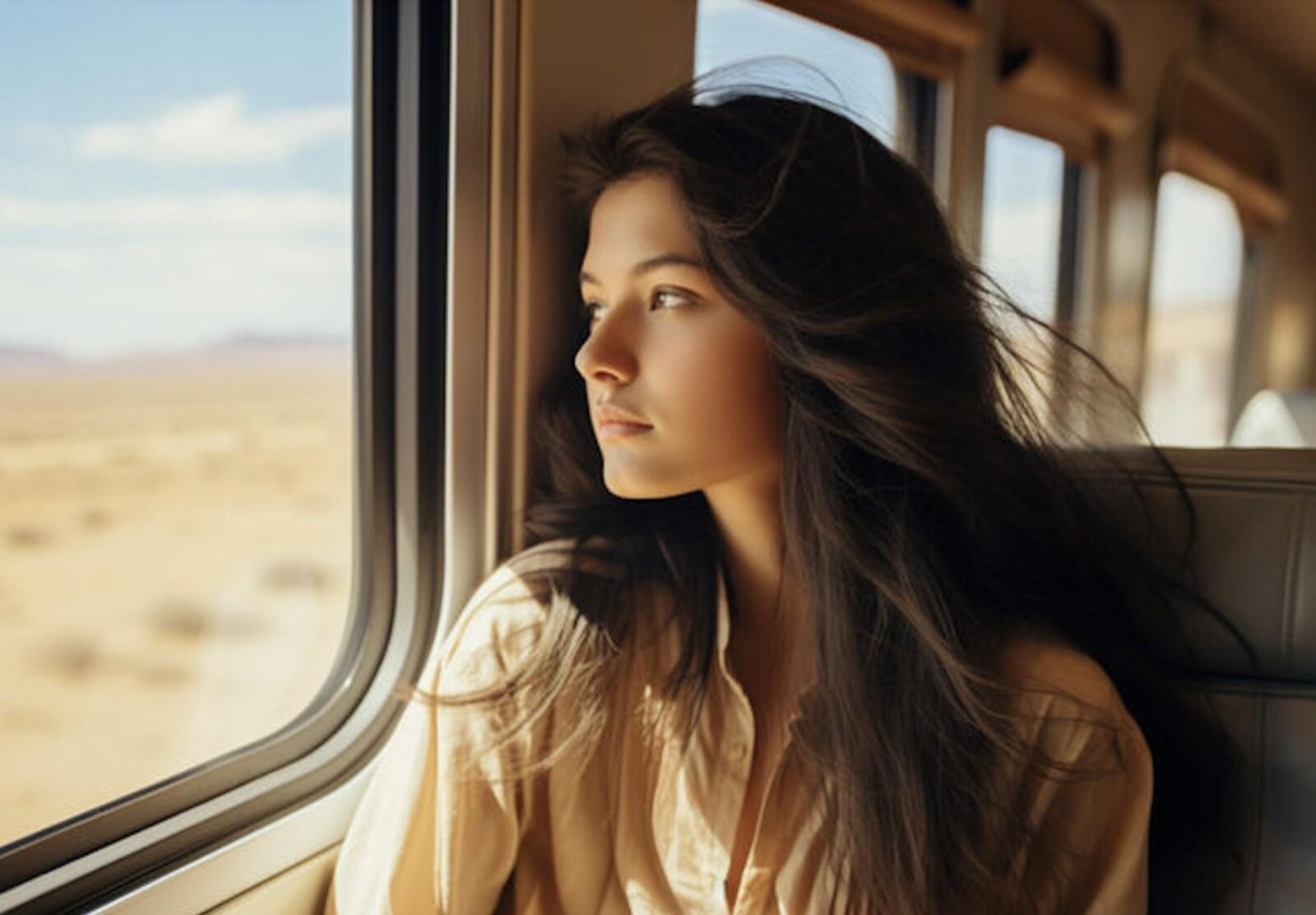 Girl on a train... and in the laundrette