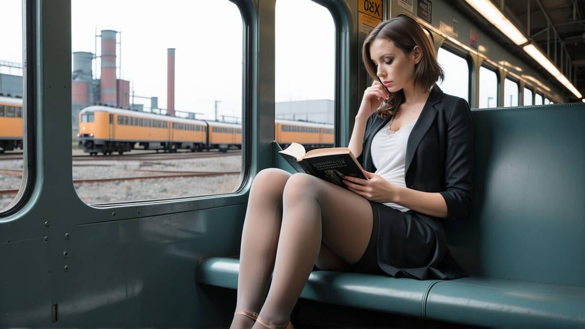 Girl on a train... and in the laundrette