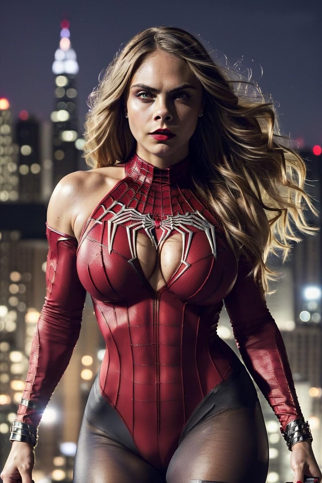 AI Cara Delevingne Spider woman