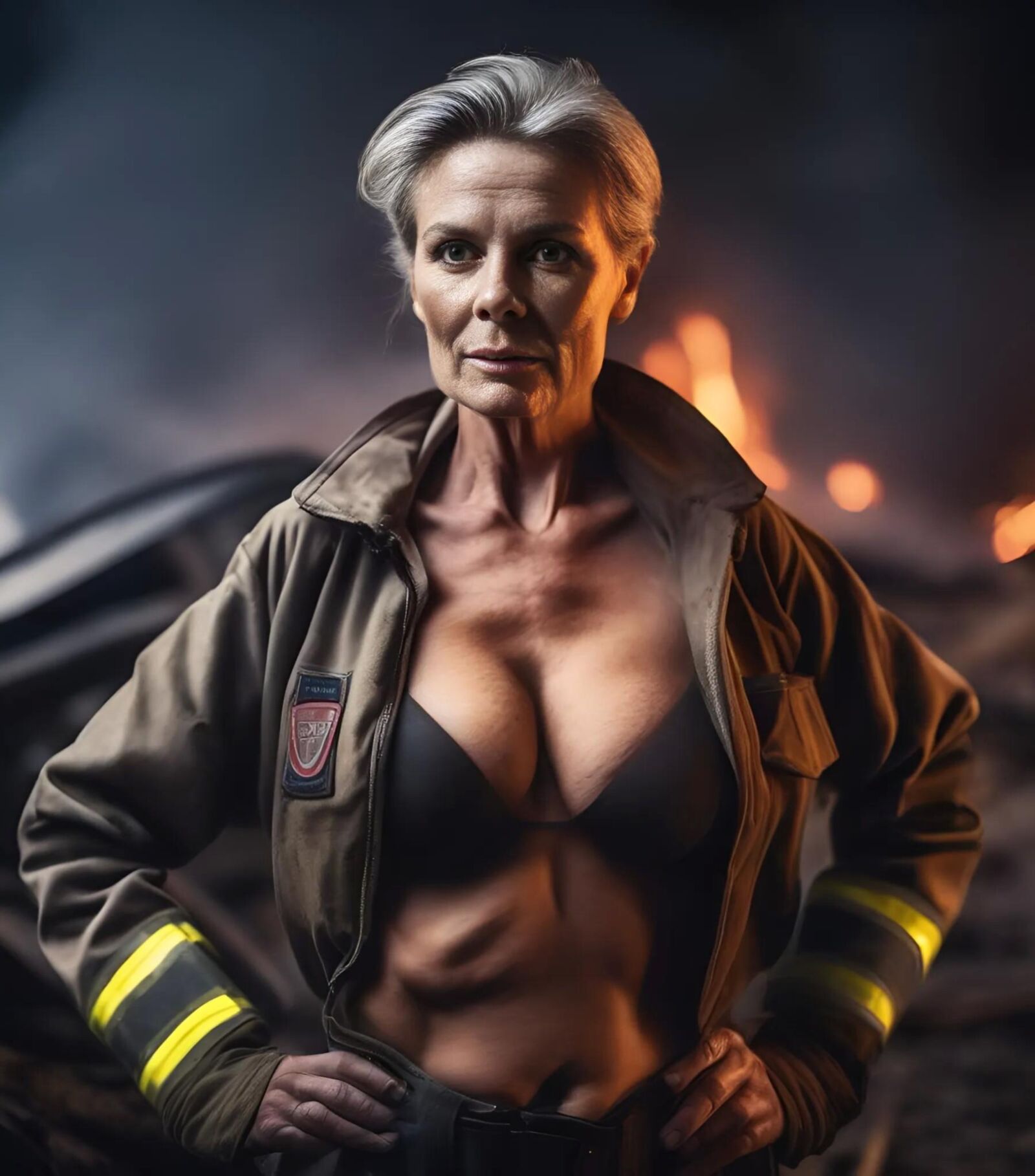 AI GRANNY fire fighter