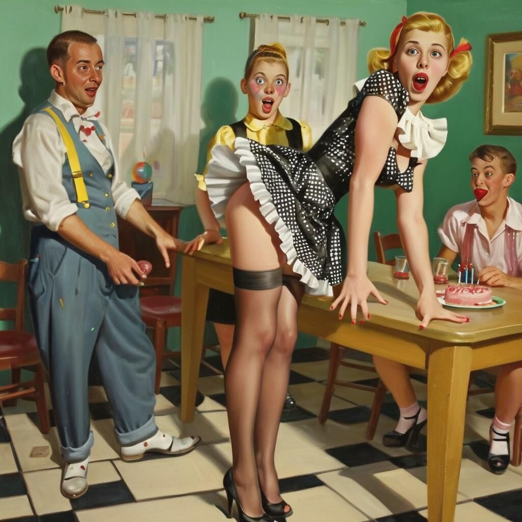 Generada por IA: más pinups, fiestas y payasos