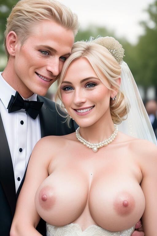 AI Brides with Bare Breasts Toon