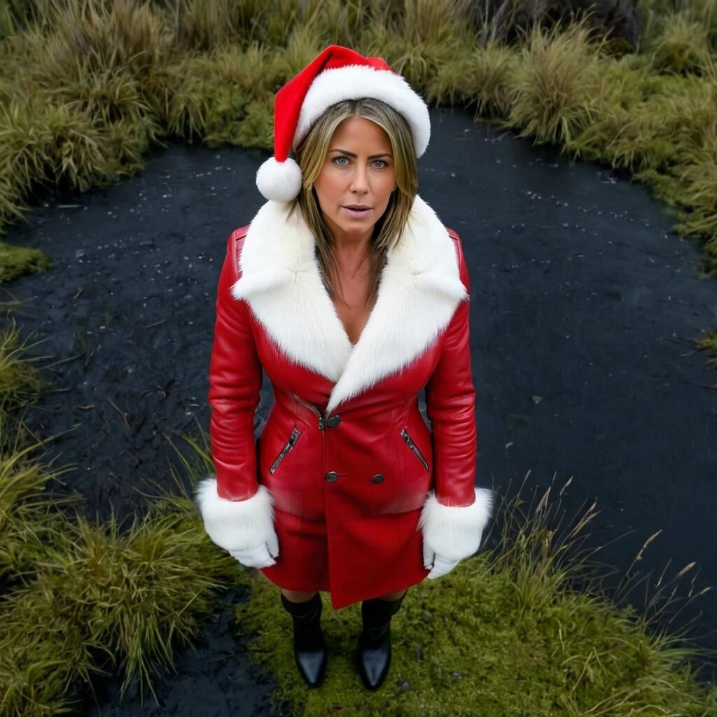 A.I. Jennifer Aniston as Leather Christmasbabe