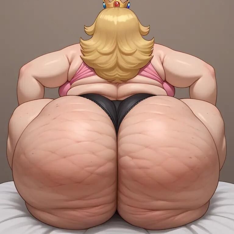 A.I. bbw princesa pêssego exibindo bunda enorme e idiota peludo