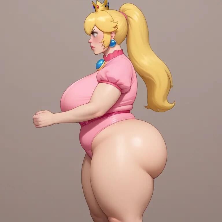 A.I. bbw princesa pêssego exibindo bunda enorme e idiota peludo