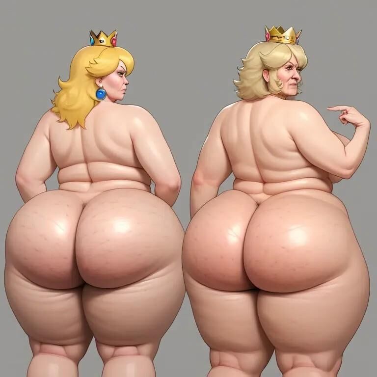 A.I. bbw princesa pêssego exibindo bunda enorme e idiota peludo