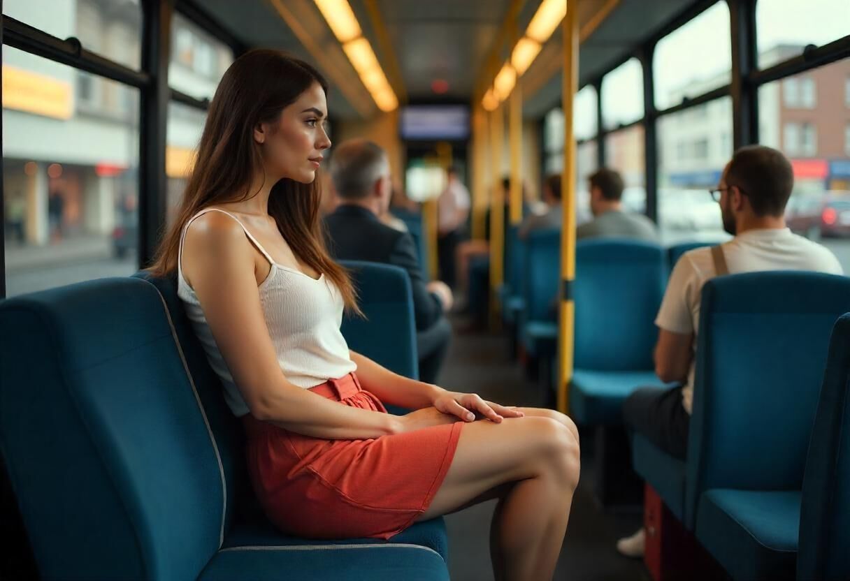 chica en el autobús