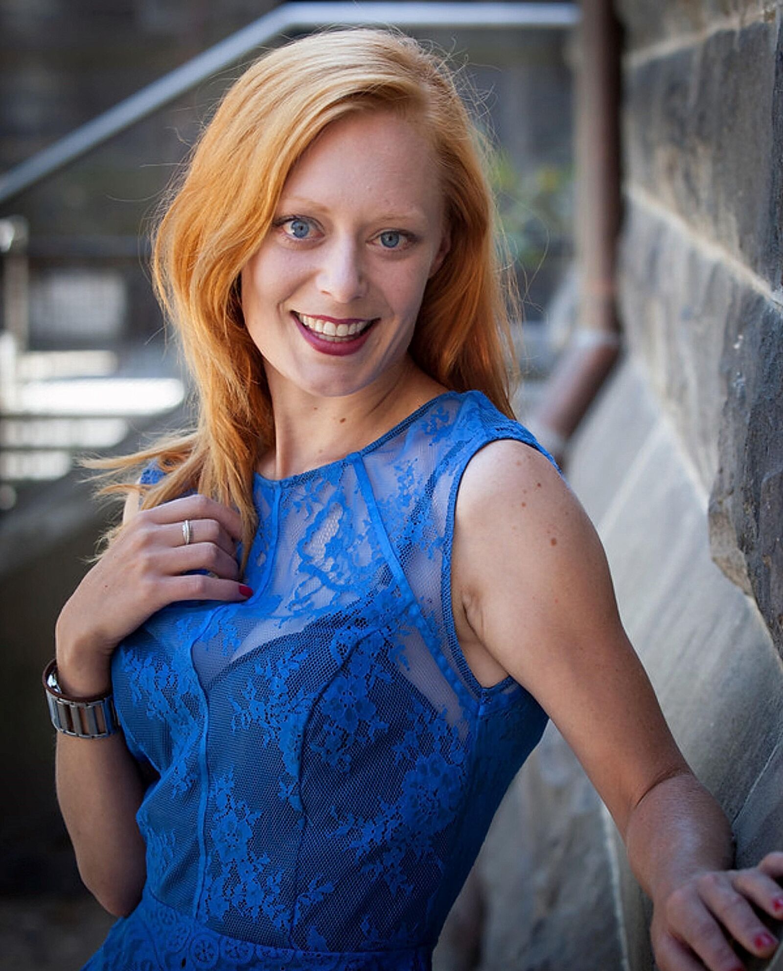 Redhead in Blue Lace