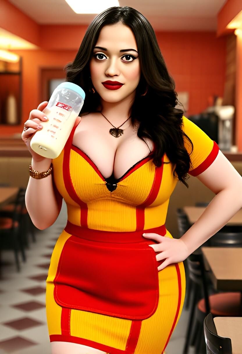 Kat dennings max black sosteniendo leche materna rompió a niñas