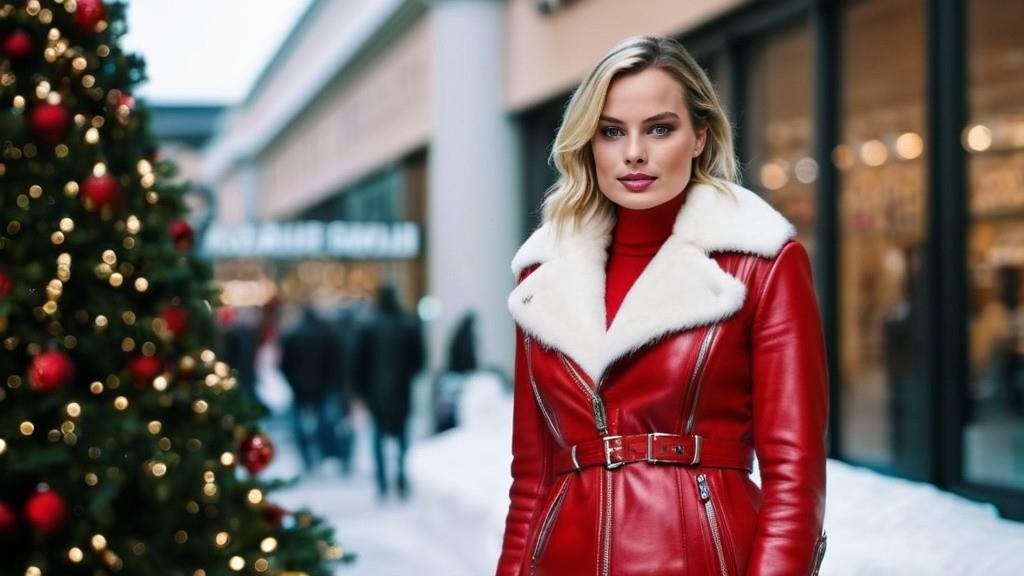 A.I. Margot Robbie in Leather as Santagirl