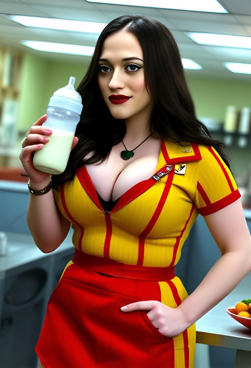 Kat dennings max black sosteniendo leche materna rompió a niñas