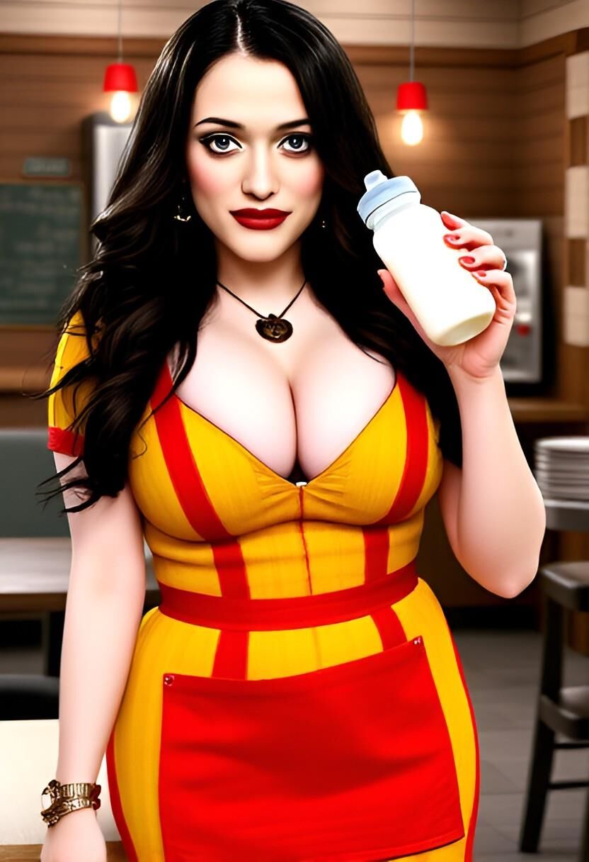 Kat dennings max black sosteniendo leche materna rompió a niñas