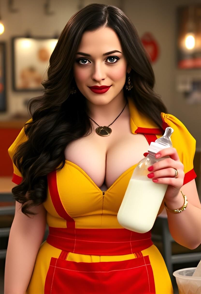 Kat dennings max black sosteniendo leche materna rompió a niñas