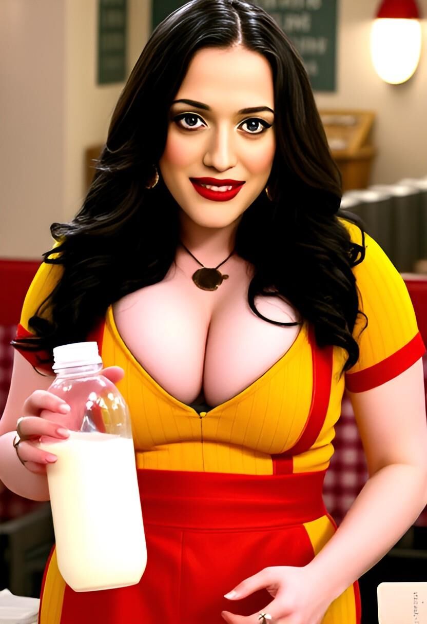 Kat dennings max black sosteniendo leche materna rompió a niñas