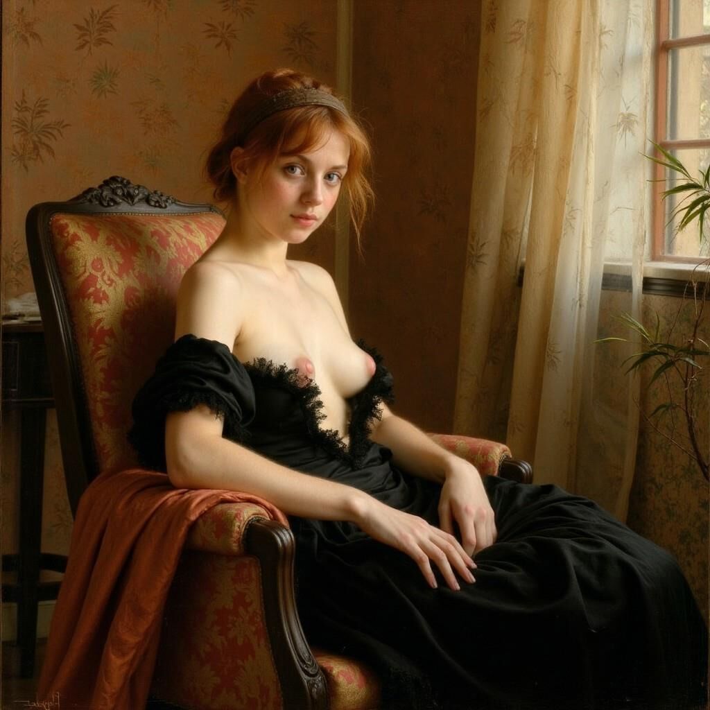 Mulher da pintura de Albert Edelfelt "The Parisienne (Virginie)"