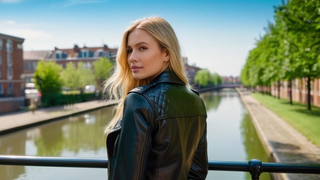 A.I. Blonde hollandaise en veste de cuir