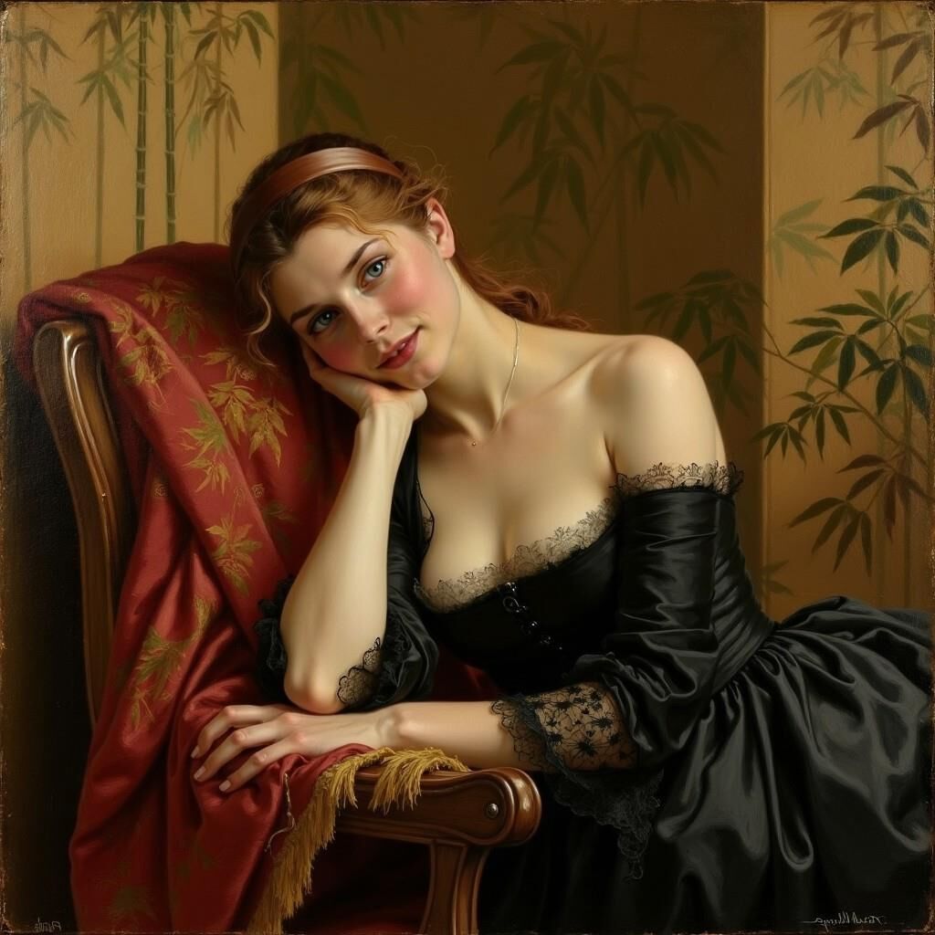 Mulher da pintura de Albert Edelfelt "The Parisienne (Virginie)"