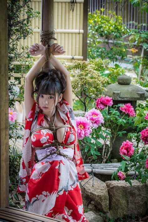 Kinbaku bi A beleza da encadernação apertada