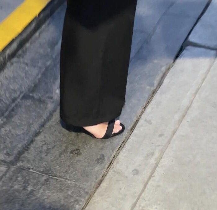 Latina teens leaving work Feet hunting